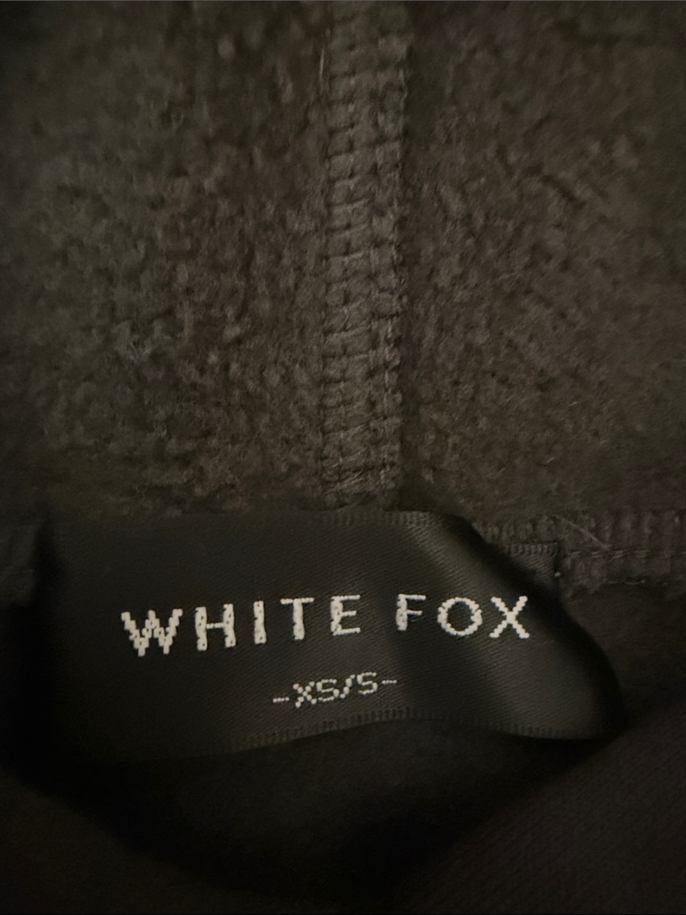 White Fox Boutique Black Logo Hoodie with Cream Script - Picture 2 of 3